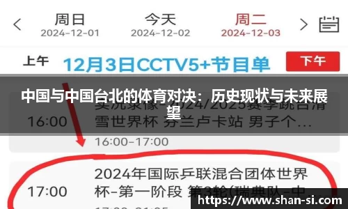 中国与中国台北的体育对决：历史现状与未来展望